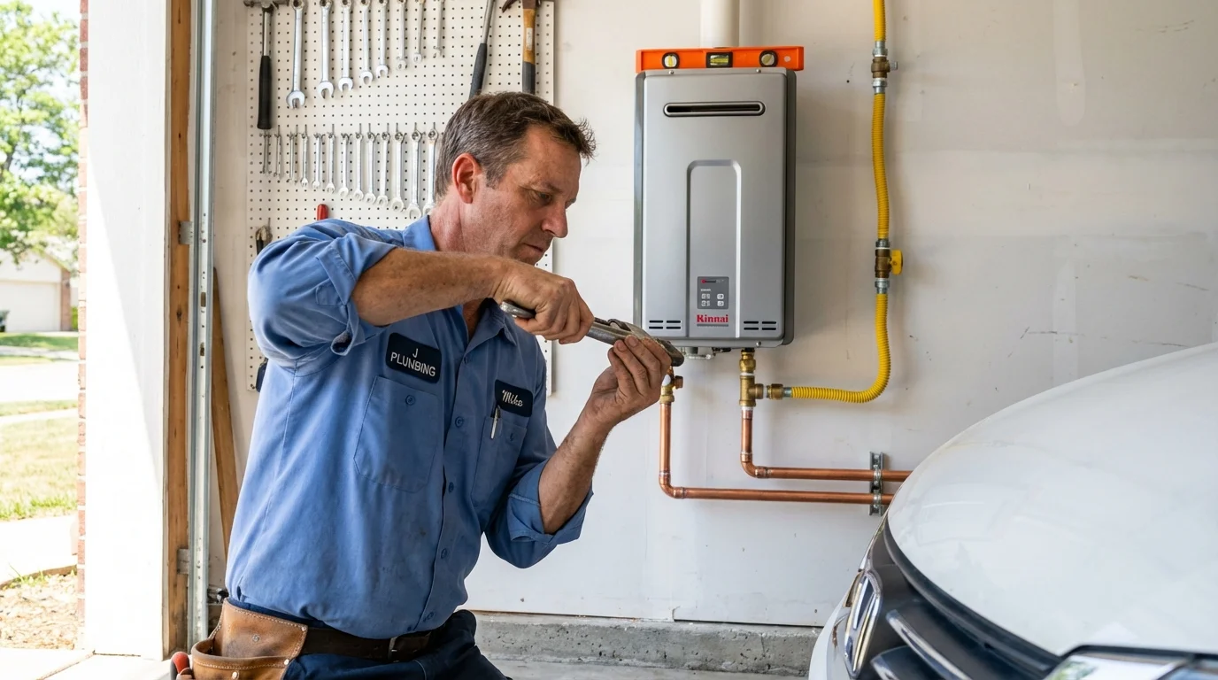 Tankless water heater installation by a Johns Plumbing LLC plumber in Gervais